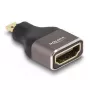DeLOCK HDMI Adapter Micro-D male to A female 8K 60 Hz grey metal