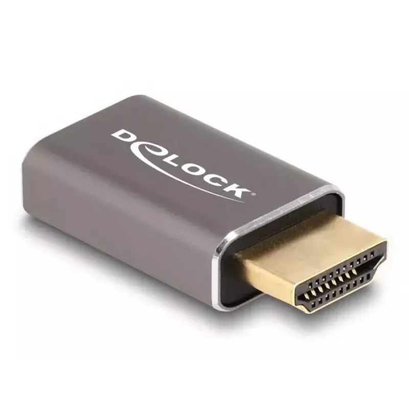DeLOCK HDMI Adapter male to female 8K 60 Hz grey metal