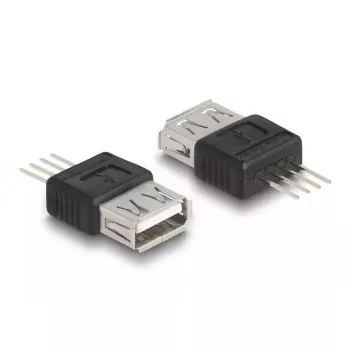 DeLOCK Adapter USB 2.0 Type-A female to 4 pin Black Silver 5V