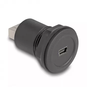DeLOCK USB 2.0 Type Mini-B to USB 2.0 Type-A built-in connector black