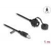 DeLOCK Cable USB 2.0 Type-B male to Type-B female 1m IP68 waterproof black
