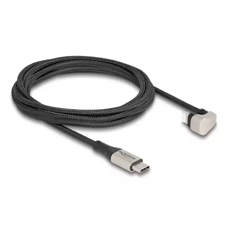 Data and charging cable DeLOCK USB Type-C to Lightning 180° angled 2m MFi