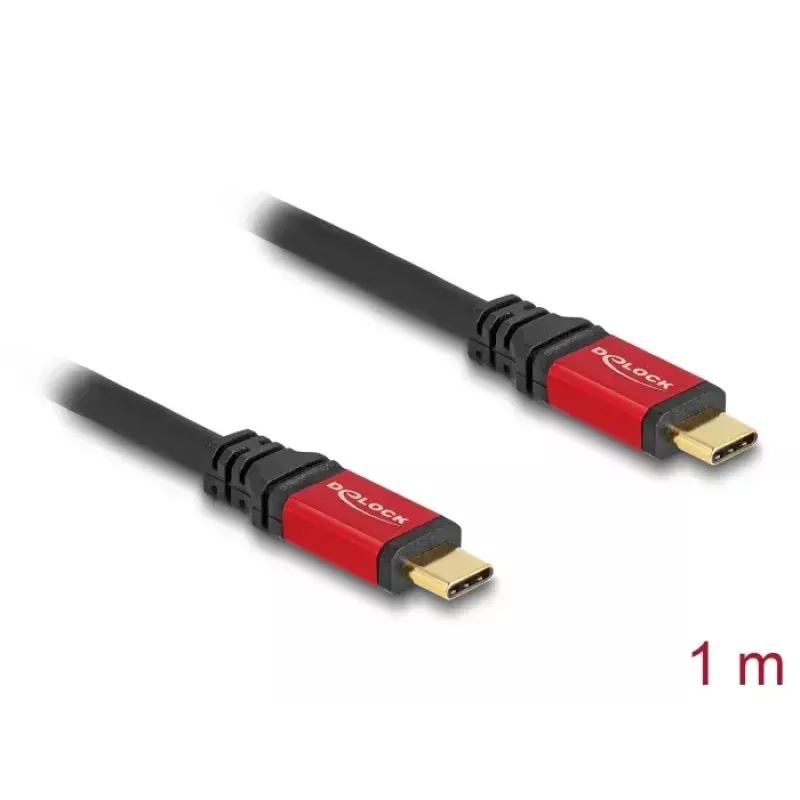 DeLOCK USB 2.0 Cable USB Type-C male to male PD 3.0 100 W 1 m red metal