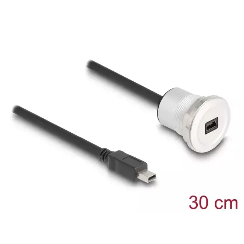 USB cable DeLOCK 88186 0.3 m Mini-USB B Black Silver
