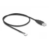 DeLOCK USB Cable USB 2.0 0.6m USB A 5-pin Terminal Block Black