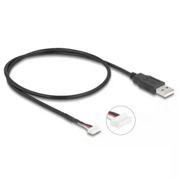 DeLOCK USB Cable USB 2.0 0.6m USB A 5-pin Terminal Block Black