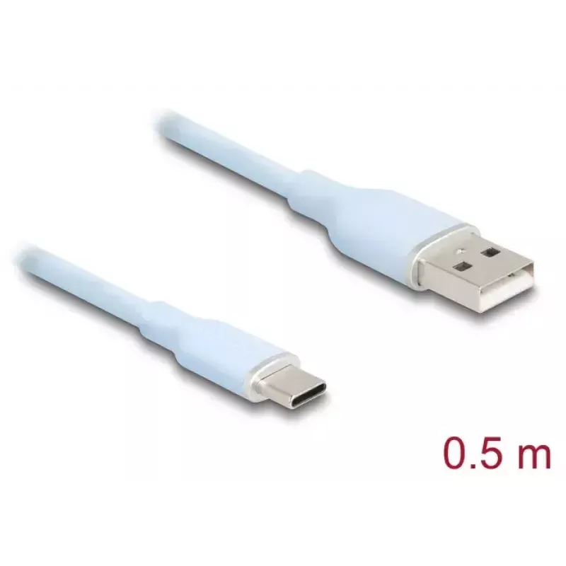 USB cable DeLOCK 81221 USB 2.0 0.5 m USB A USB C Blue