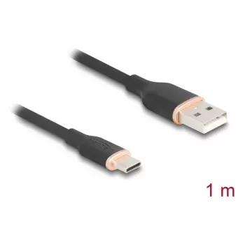 DeLOCK USB cable USB 2.0 1 m USB A USB C Black