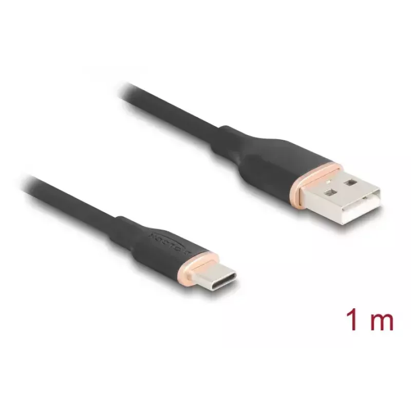 DeLOCK USB cable USB 2.0 1 m USB A USB C Black