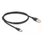DeLOCK USB cable USB 2.0 1 m USB A USB C Black