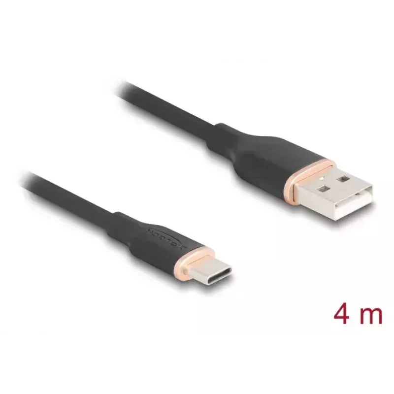 DeLOCK USB Cable USB 2.0 4m USB A USB C Black 81228