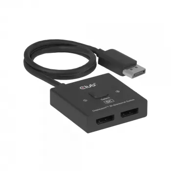 DisplayPort 2‑in‑1 Bi‑directional Switch CLUB3D CSV-1009 — 2x DisplayPort outputs, 8K@60Hz, black