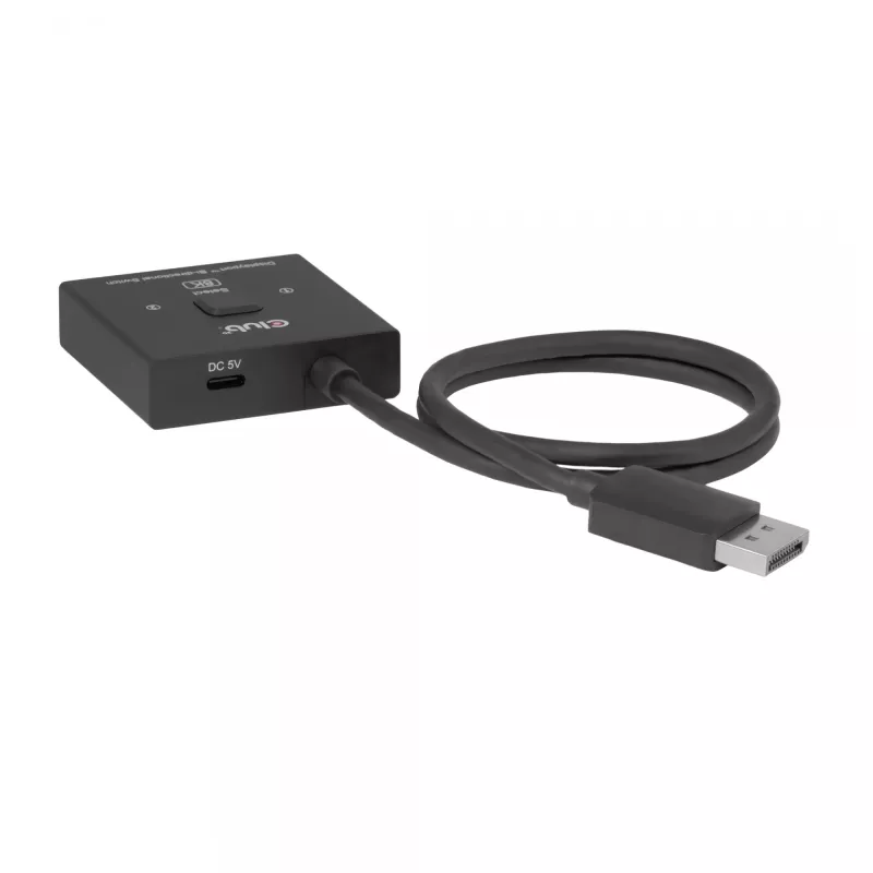 DisplayPort 2‑in‑1 Bi‑directional Switch CLUB3D CSV-1009 — 2x DisplayPort outputs, 8K@60Hz, black