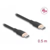 DeLOCK USB Cable USB 2.0 0.5m USB C Black 81237