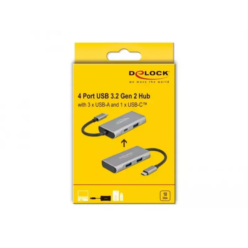 USB Hub DeLOCK External USB 10 Gbps USB Type-C Hub 63261