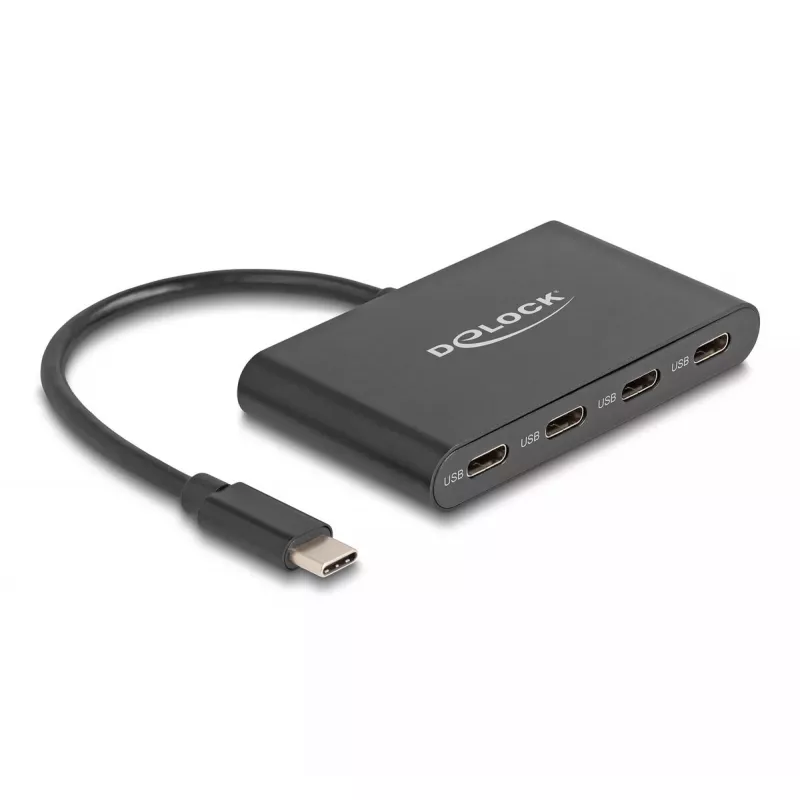 DeLOCK 64129 USB 3.2 Gen 2 Type-C Hub 5000 Mbit/s Black
