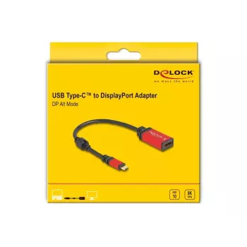 DeLOCK USB Type-C to DisplayPort Adapter 8K 30 Hz HDR Red