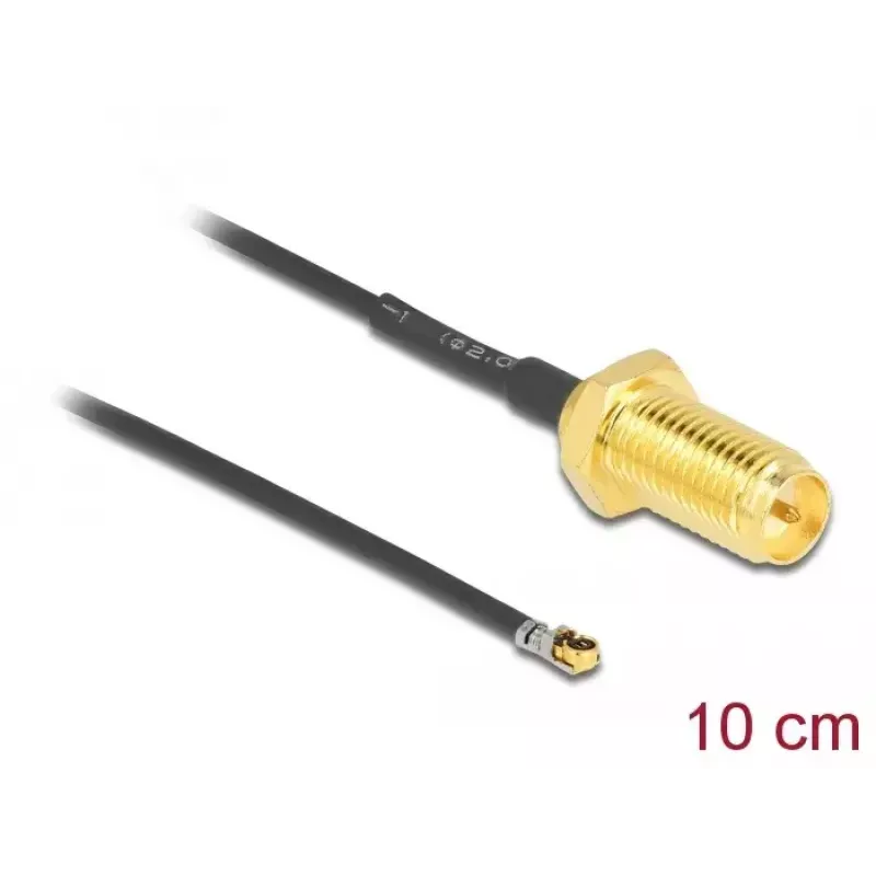 Coaxial Cable DeLOCK 12654 0.1m RP-SMA MHF 4L LK Black