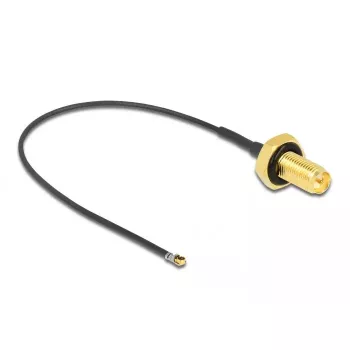 Coaxial Cable DeLOCK 12655 0.1m RP-SMA MHF 4L LK Black