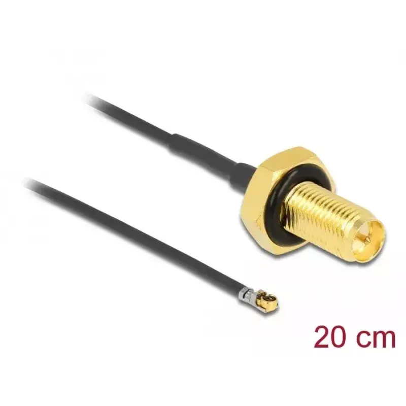 Coaxial Cable DeLOCK 12657 0.2 m RP-SMA MHF 4L LK Black