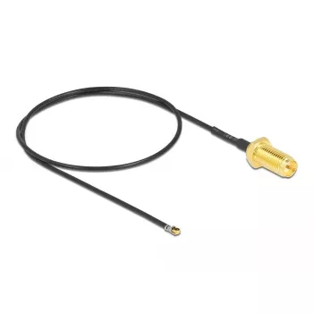 Coaxial Cable DeLOCK 12658 0.35 m RP-SMA MHF 4L LK Black