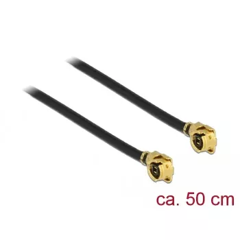 Coaxial Cable DeLOCK 89611 0.5m MHF (I-PEX) Black Gold