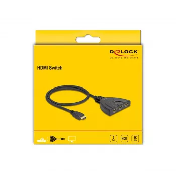 DeLOCK HDMI Switch 3 x HDMI in to 1 x HDMI out 8K 60 Hz