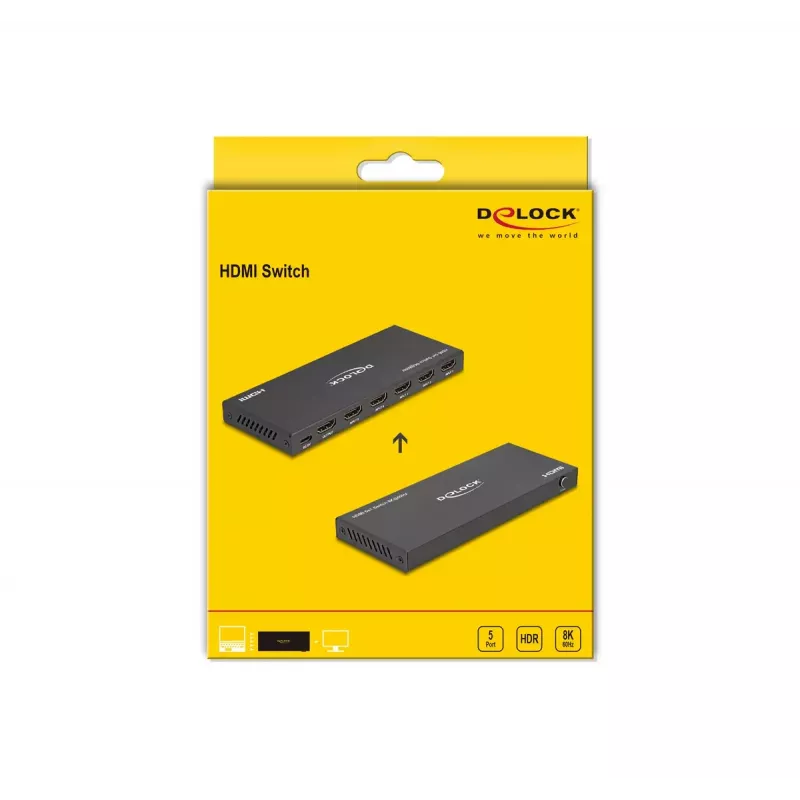 DeLOCK HDMI Switch 4 x HDMI in to 1 x HDMI out 8K 60 Hz