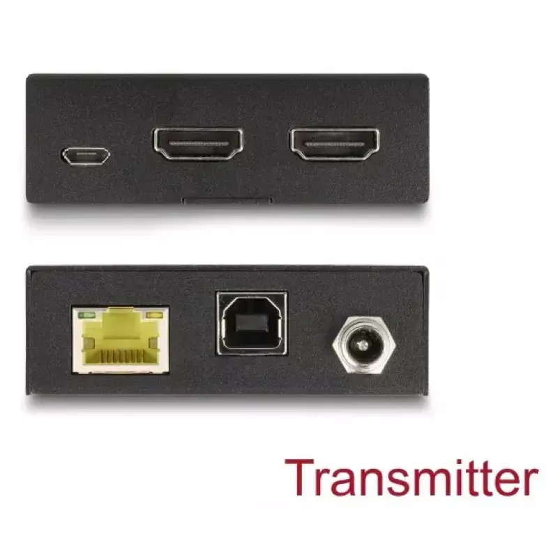 KVM extender DELOCK 65957 — HDMI & USB transmitter and receiver, wired, up to 70 m, 18 Gbit/s, 600 MHz, black