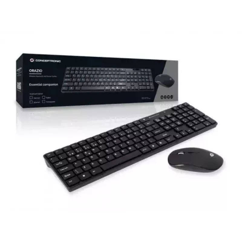 Conceptronic Orazio keyboard Mouse included Home RF Wireless QWERTY Portuguese Black