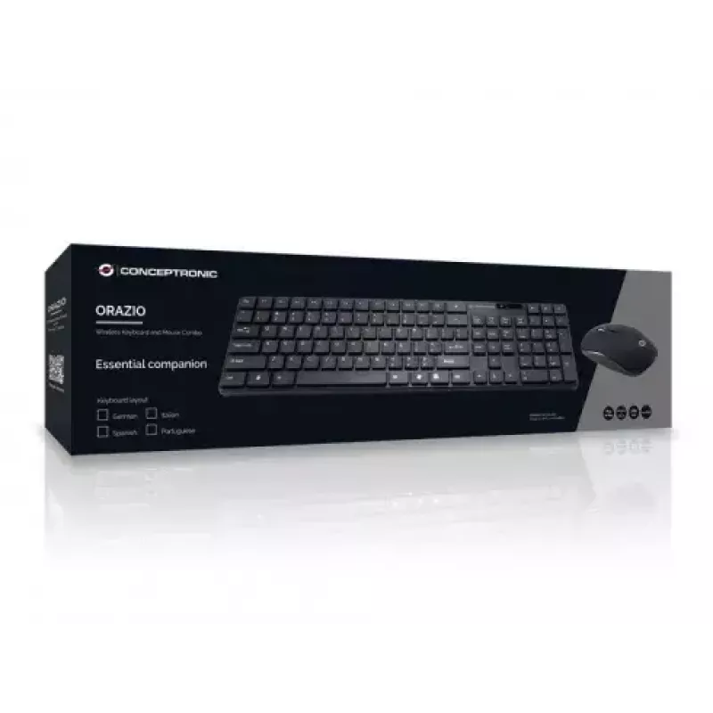Conceptronic Orazio keyboard Mouse included Home RF Wireless QWERTY Portuguese Black