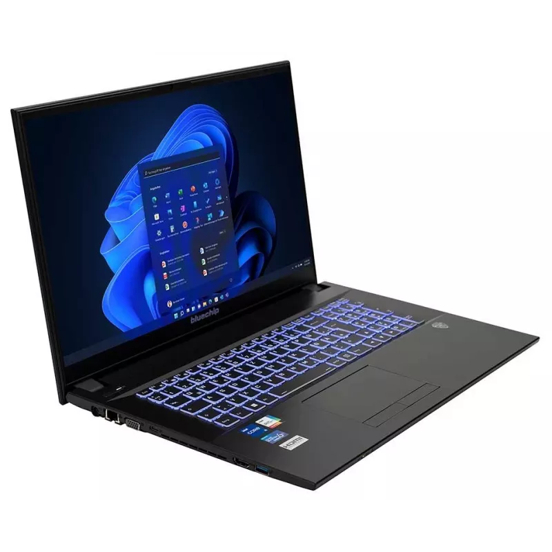 bluechip TRAVELline B17W27 Intel® Core™ i5-1335U Prozessor / bis zu 4.60 GHz, Windows 11 Pro, 17,3 inch non-glare IPS Panel, 1920 x 1080, 16 GB DDR4, 500 GB NVMe SSD, WLAN 802.11 ax, Bluetooth 5.3, Gigabit Ethernet, Intel® Iris® Xe Grafik, DVD±RW, Militärstandard MIL-STD 810G