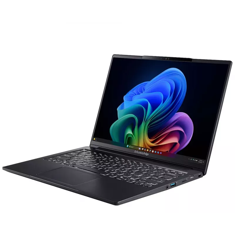 bluechip TRAVELline U14W17, Copilot+ PC Intel Core Ultra 5 135H Laptop 35.6 cm (14 inch) 16 GB LPDDR5x-SDRAM 500 GB SSD Wi-Fi 7 (802.11be) Windows 11 Pro Black