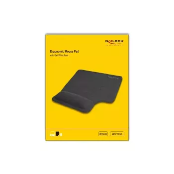 DeLOCK Ergonomic Mouse Pad with Gel Wrist Rest left-hander black
