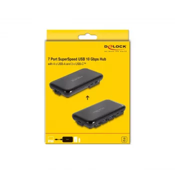 DeLOCK 64209 USB 3.2 Gen 2 Type-C Hub 10000 Mbit/s Black