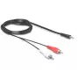 Audio Cable DeLOCK 84277 10m 3.5mm 2 x RCA Black