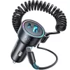 Car charger Joyroom JR-CL07 3-in-1 60W with built-in USB-C cable 1.6 m, black