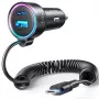 Car charger Joyroom JR-CL07 3-in-1 60W with built-in USB-C cable 1.6 m, black