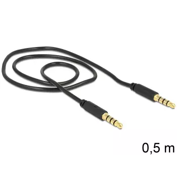 Audio Cable DeLOCK 3.5mm - 3.5mm 0.5m Black
