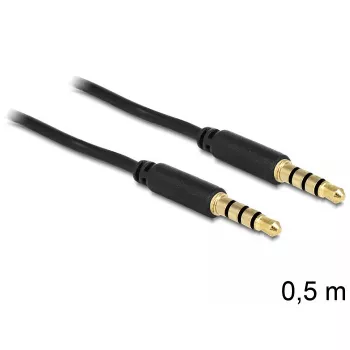 Audio Cable DeLOCK 3.5mm - 3.5mm 0.5m Black