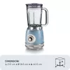 Ariete 583, Vintage Blender with 1.5 Liter glass cup, 4 Stainless Steel Blades, 4 Speeds + Pulse, 1000 Watt, Blue