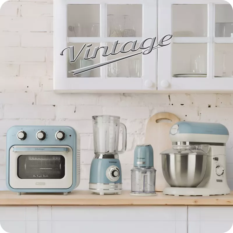 Ariete 583, Vintage Blender with 1.5 Liter glass cup, 4 Stainless Steel Blades, 4 Speeds + Pulse, 1000 Watt, Blue