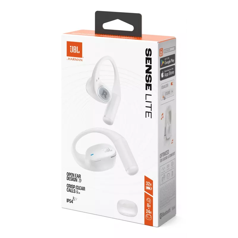 Headset JBL Sense Lite — Wireless Bluetooth ear-hook, intraaural, 20–20000 Hz, 83.5 g, white