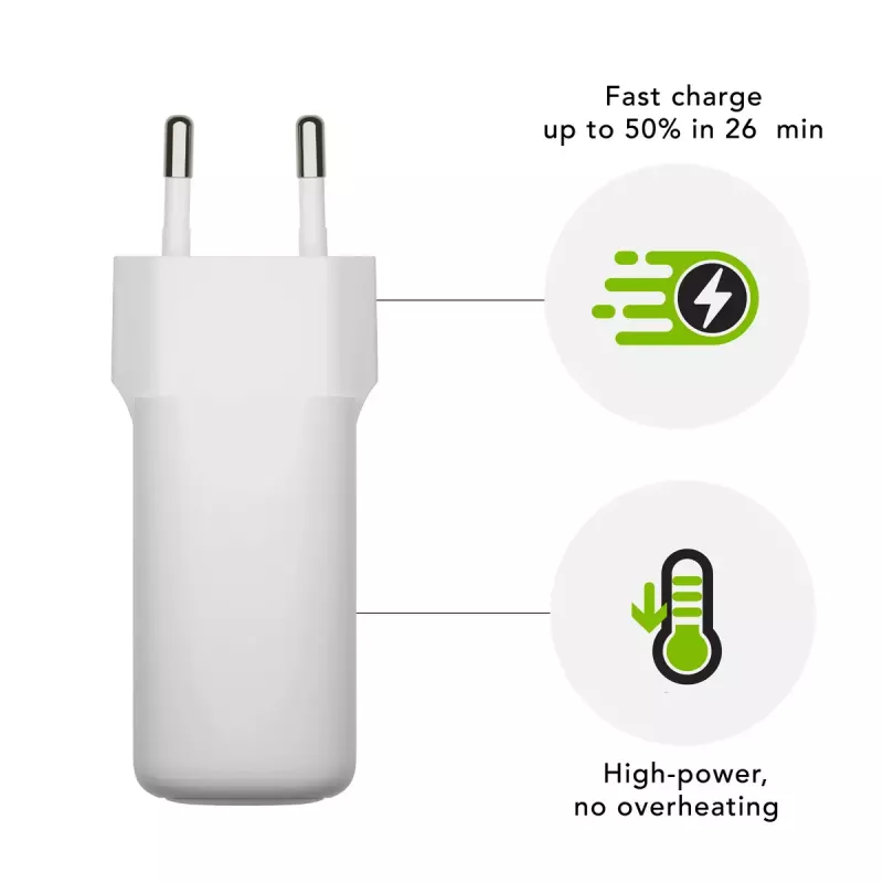 Wall Charger USB-C 45W d bramante re-charge Pro — Indoor AC, 110–240V, White
