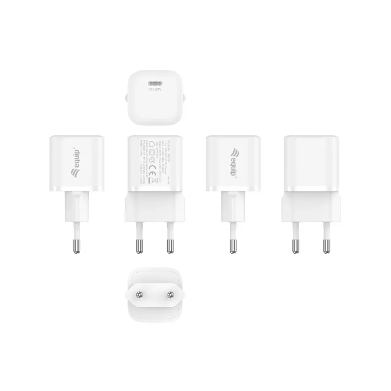 Equip 1-Port 20W USB-C PD Charger Indoor AC White 100-240V