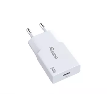 Wall charger EQUIP 1-Port 20W GaN USB-C PD — 100–240V input, 12V max output, white