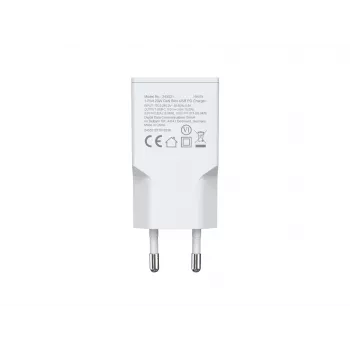Wall charger EQUIP 1-Port 20W GaN USB-C PD — 100–240V input, 12V max output, white