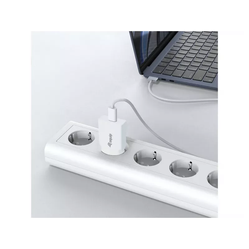 Wall charger EQUIP 1-Port 20W GaN USB-C PD — 100–240V input, 12V max output, white