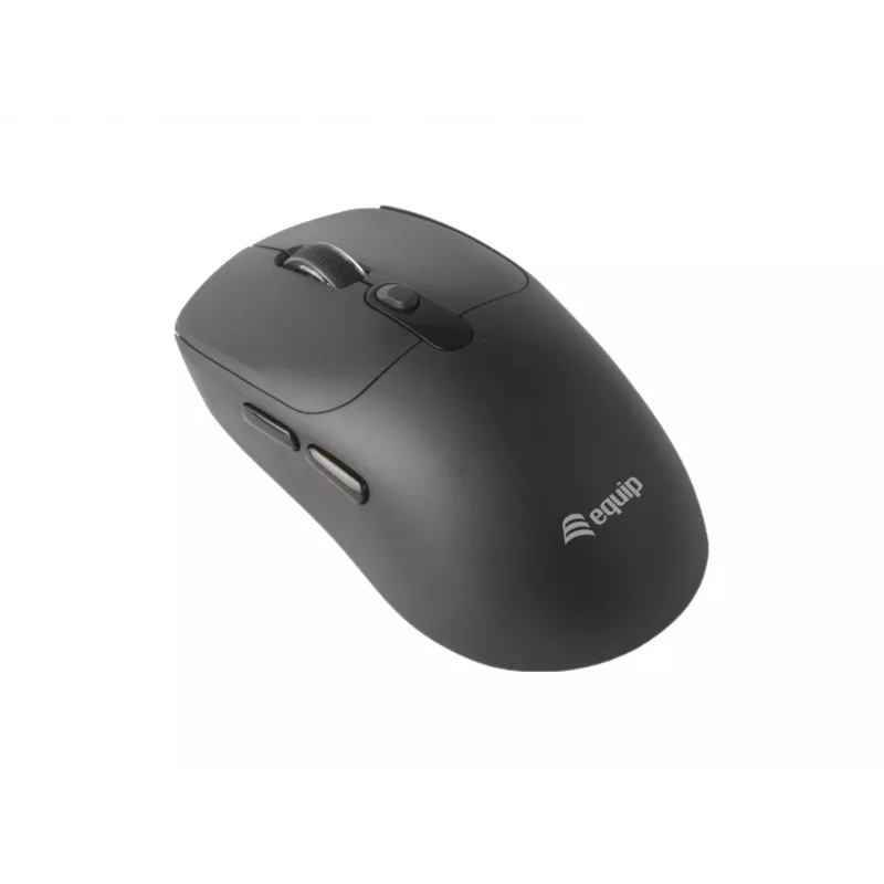 EQUIP Ambidextrous 6-Button Dual Mode Wireless Mouse, Optical 1600 DPI, RF + Bluetooth, Black