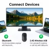 EQUIP Ambidextrous 6-Button Dual Mode Wireless Mouse, Optical 1600 DPI, RF + Bluetooth, Black